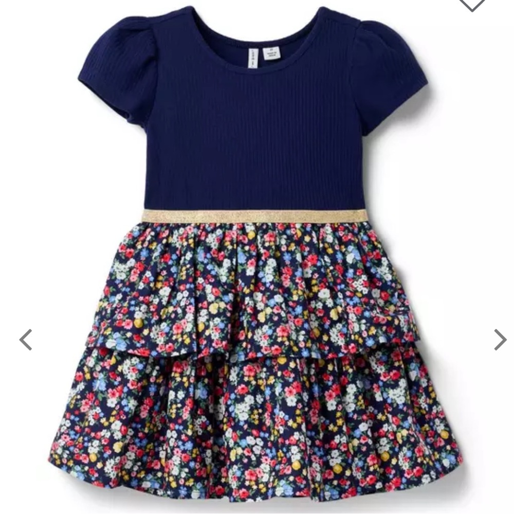 Janie and Jack Ditsy Floral Tiered dress -size 6